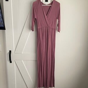 Maternity Mauve Wrap Dress